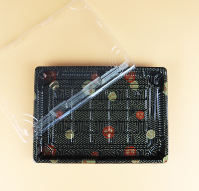 XYW-11 꽃무늬 초밥용기 200개 세트 초밥 롤 스시 회 도시락 포장일회용기