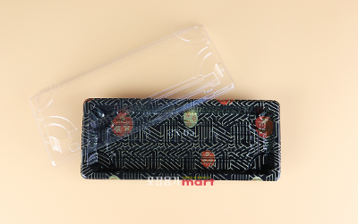 XYW-02 꽃무늬 초밥용기 400개 세트 일식 용기 회 초밥 도시락 배달 포장 일회용 초밥 용기