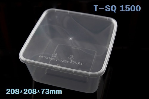 T-SQ 1500 (PP내열) 투명 300개 세트 도시락 반찬 과일 분식 밀키트 일회용 밀폐용기