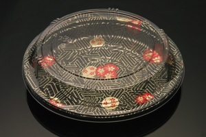 XYW-51R 꽃무늬 초밥 롤 스시 회 도시락 포장일회용기 300개 세트
