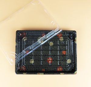 XYW-11 꽃무늬 초밥용기 200개 세트 초밥 롤 스시 회 도시락 포장일회용기